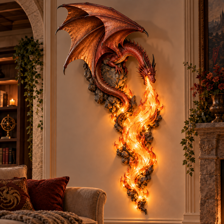 Last Day 49% OFF -🌼💖Glenivo® Dragonfire Guardian™ Wall Sconce – A Legendary Flame Awakens On Your Wall