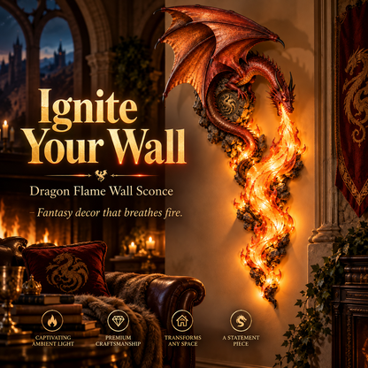 Last Day 49% OFF -🌼💖Glenivo® Dragonfire Guardian™ Wall Sconce – A Legendary Flame Awakens On Your Wall