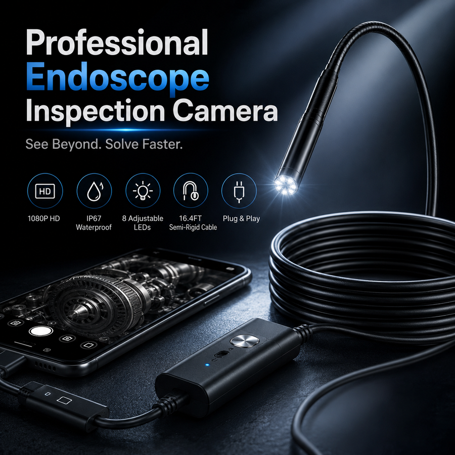 🍁💖HD Endoscope Inspection Camera | 2M 5M 10M Waterproof Probe