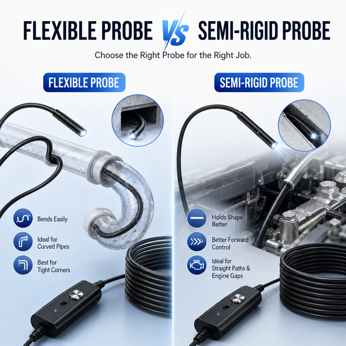 🍁💖HD Endoscope Inspection Camera | 2M 5M 10M Waterproof Probe