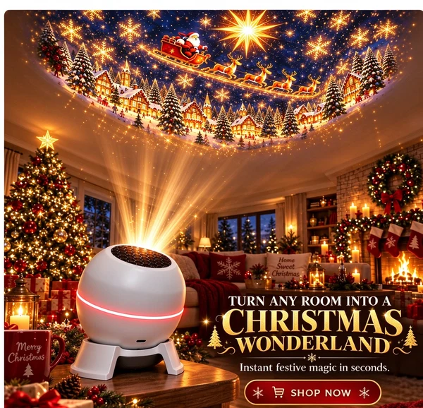 🍁💖Glenivo® Turn Any Room Into a Christmas Wonderland – Holiday Projection Night Light