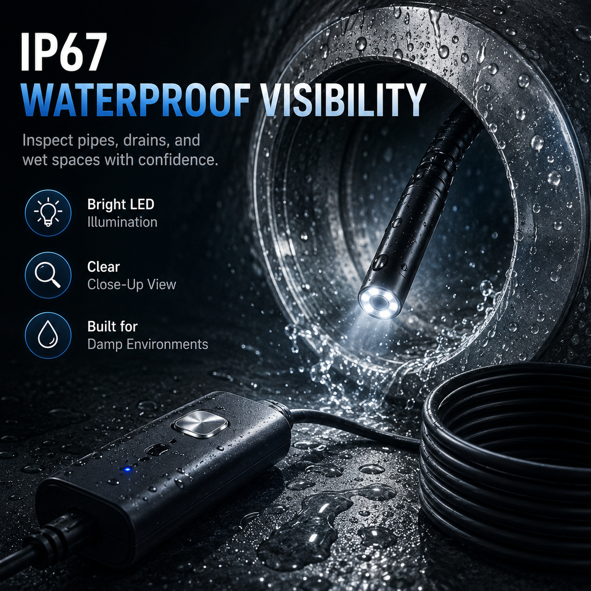 🍁💖HD Endoscope Inspection Camera | 2M 5M 10M Waterproof Probe