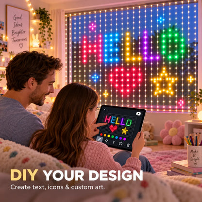 🌼💖Turn Any Window Into a Light Show.One Light Curtain. Endless Occasions.Create animated patterns, holiday scenes, custom messages and more — all from your phone.