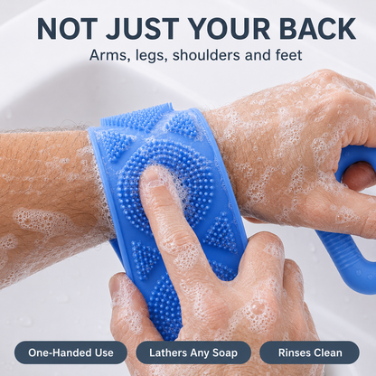 ⏳🔥 LIMITED-TIME 50% OFF! ⏰ Long Handle Silicone Back Scrubber For Easy Full-Body Cleaning