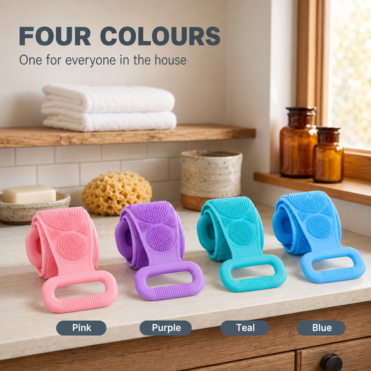 ⏳🔥 LIMITED-TIME 50% OFF! ⏰ Long Handle Silicone Back Scrubber For Easy Full-Body Cleaning