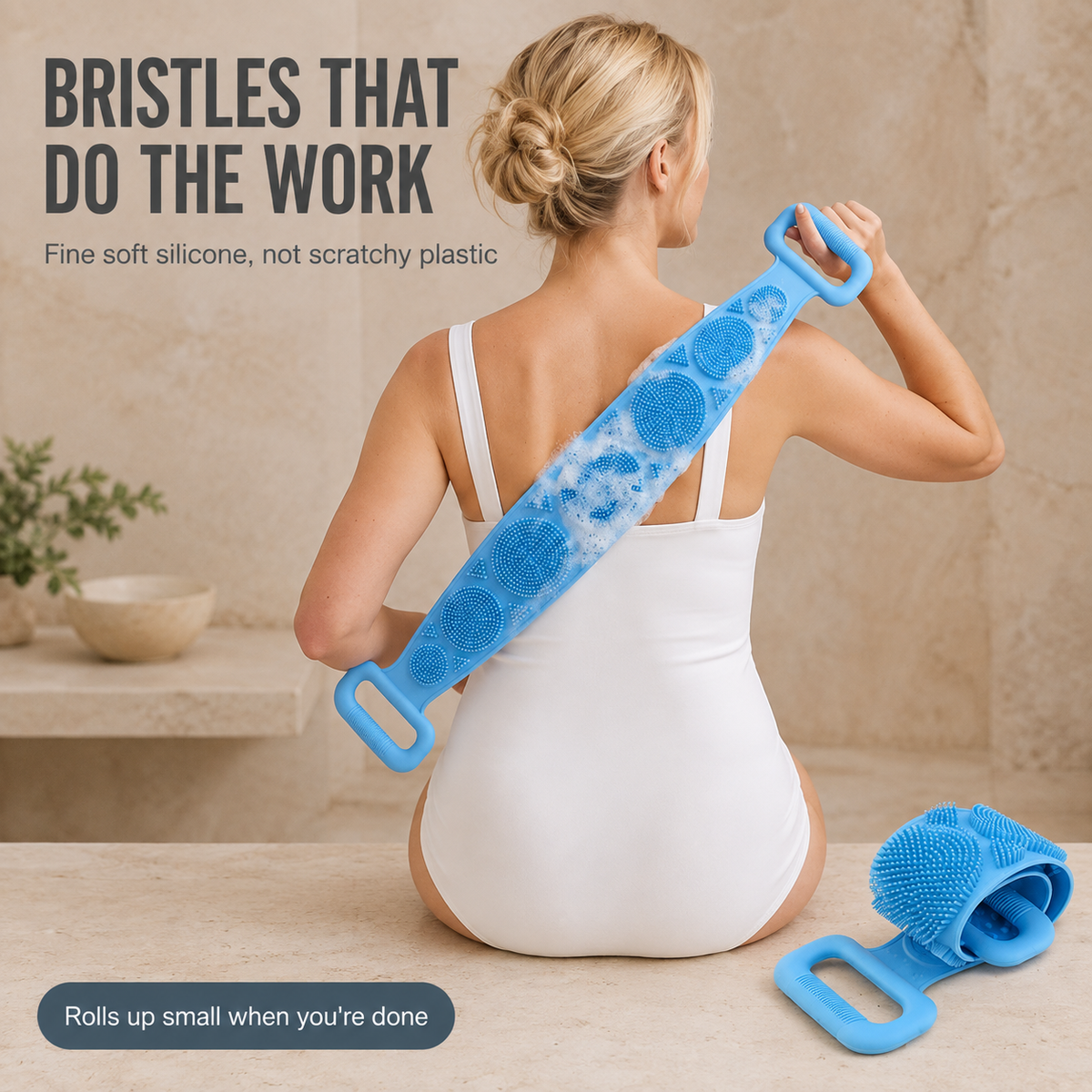 ⏳🔥 LIMITED-TIME 50% OFF! ⏰ Long Handle Silicone Back Scrubber For Easy Full-Body Cleaning