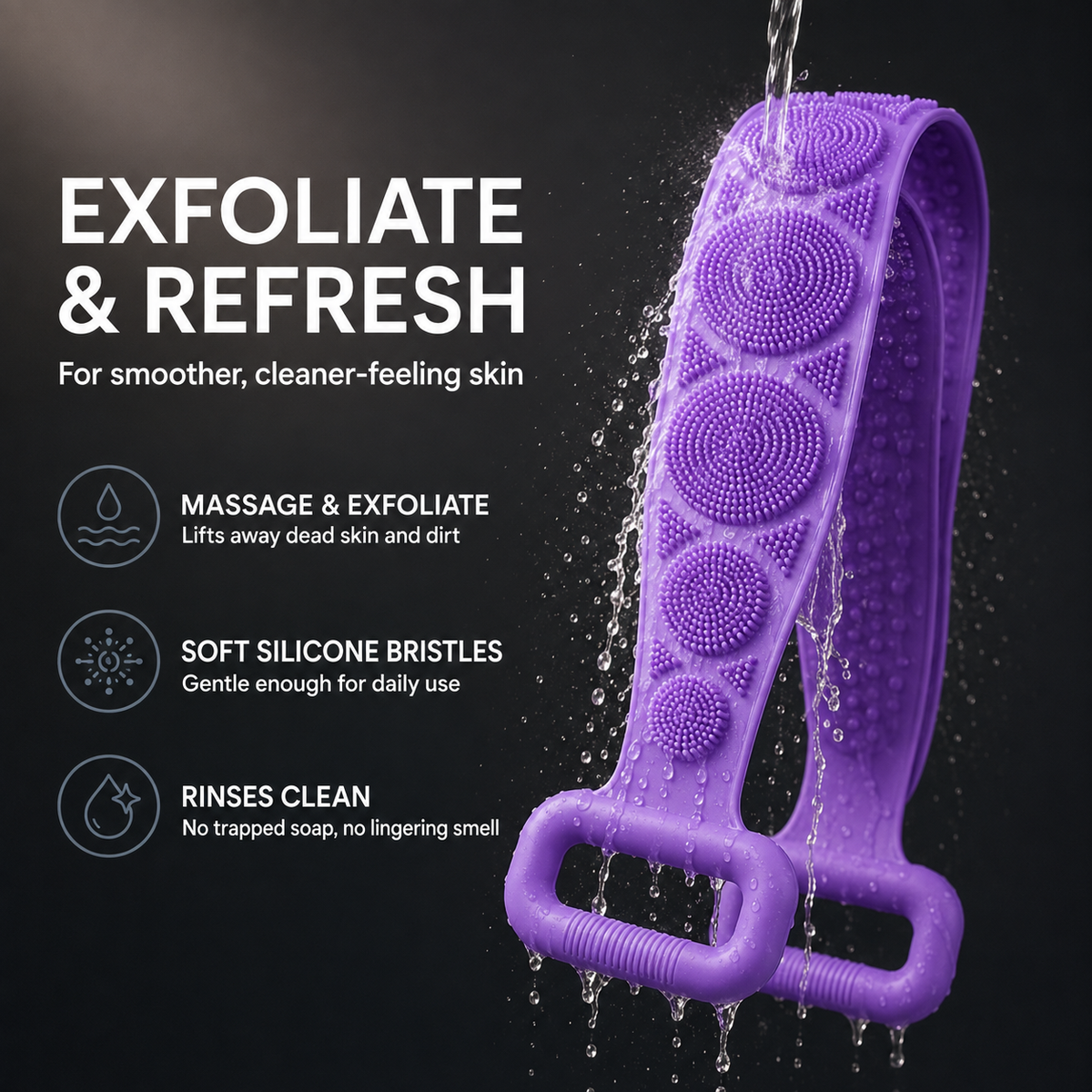 ⏳🔥 LIMITED-TIME 50% OFF! ⏰ Long Handle Silicone Back Scrubber For Easy Full-Body Cleaning