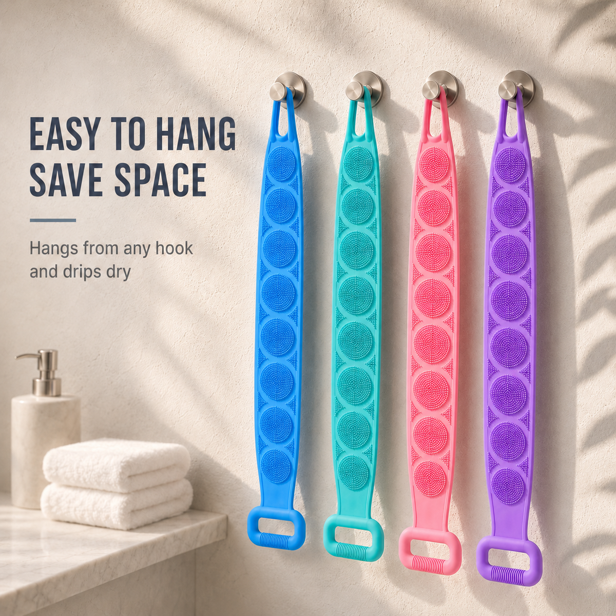 ⏳🔥 LIMITED-TIME 50% OFF! ⏰ Long Handle Silicone Back Scrubber For Easy Full-Body Cleaning