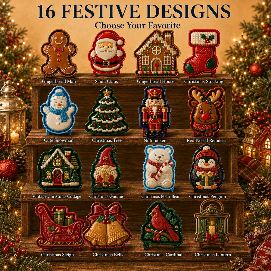 69% OFF – 🍁💖Glenivo® 16pcs-Design Christmas Mini Pie Mold Collection | Reusable Embossed Molds for Shaping Detailed Santa, Snowman, Reindeer, Tree & Holiday Pies