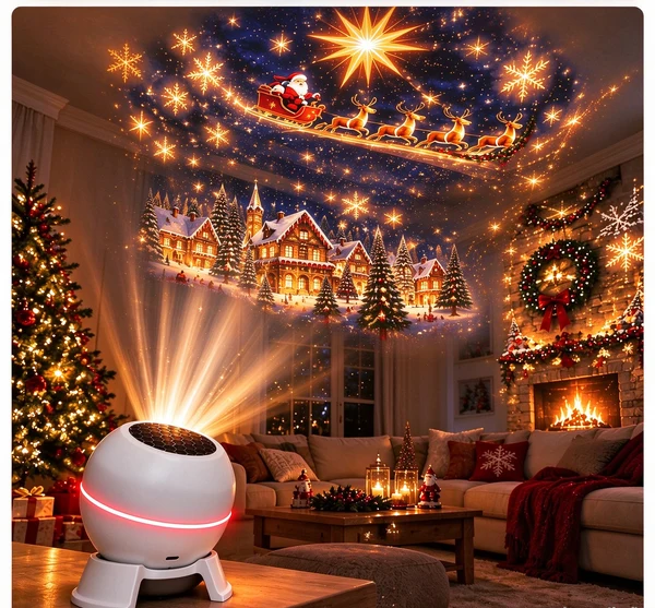 🍁💖Glenivo® Turn Any Room Into a Christmas Wonderland – Holiday Projection Night Light
