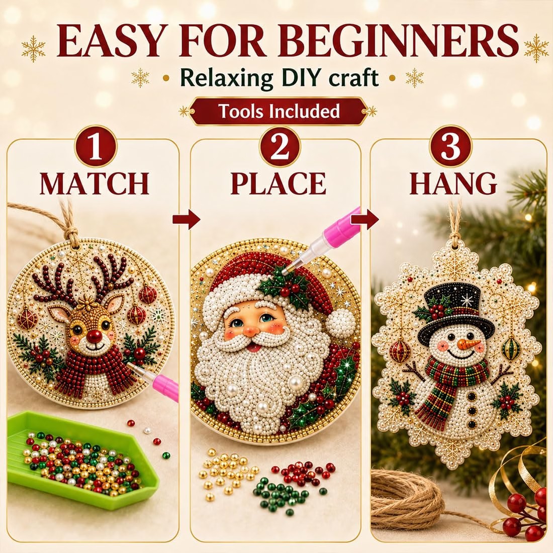 60,000+ Sold🍁💖Glenivo® 6 Pcs Christmas DIY Diamond Painting Ornaments